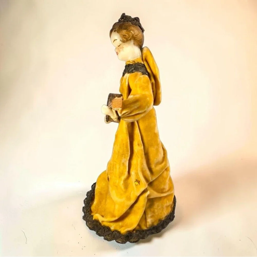 Vintage West Germany Style Wax Angel Tree Topper 15